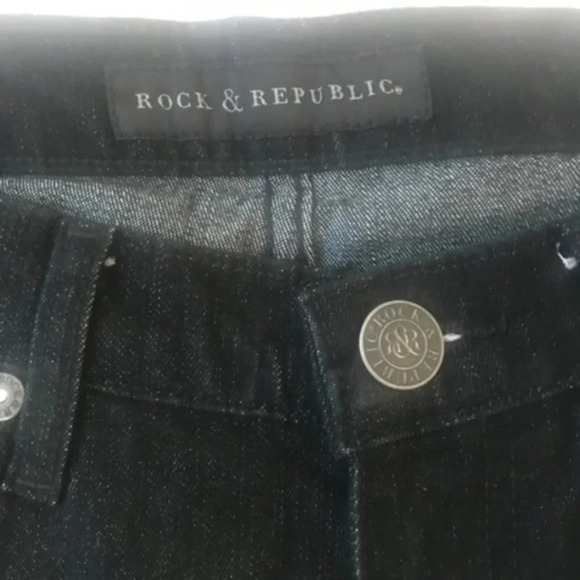 Rock & Republic Side Coated Black Skinny Jeans 25 - Picture 6 of 6